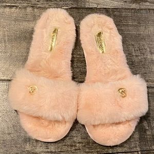 Michael Kors faux fur slide slippers